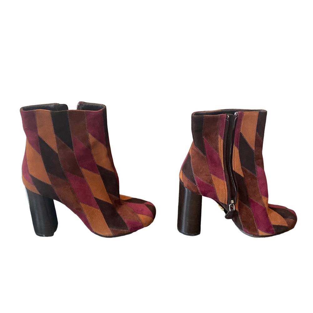 Prada Brown And Purple Geometric Patchwork Print … - image 2